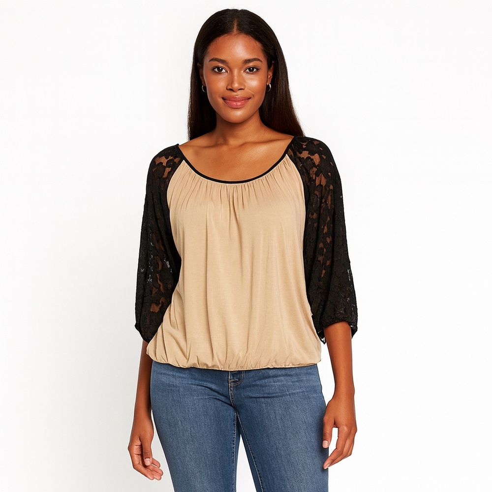Catherines Leopard Print Blouse With Sheer Sleeves Size L